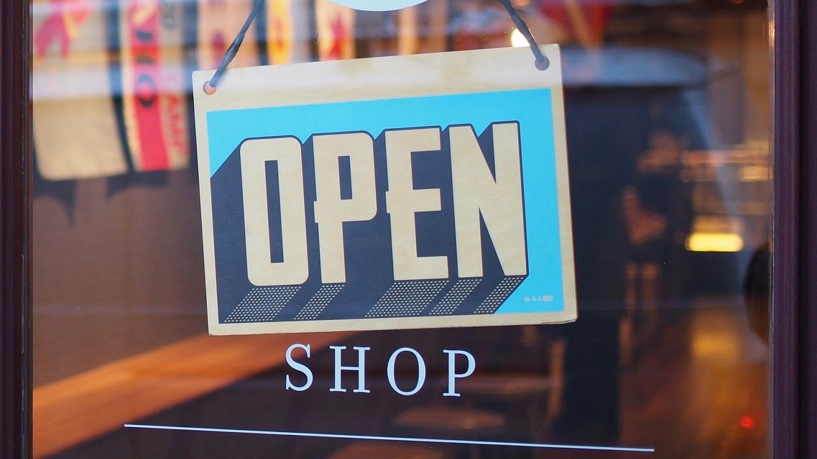 open sign on a shop window