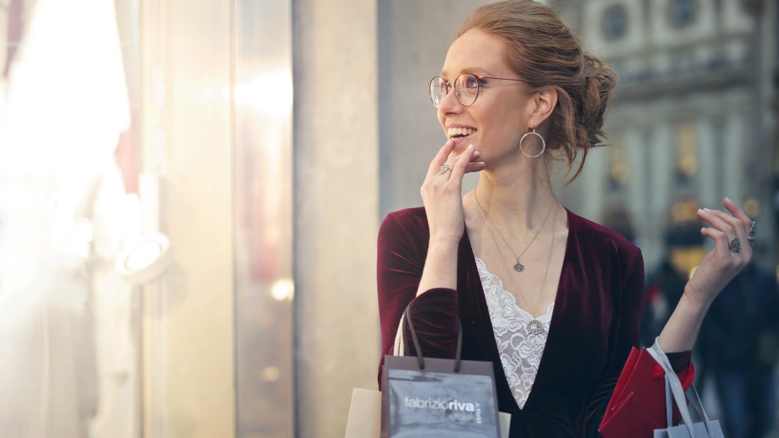 woman looking in store window-1